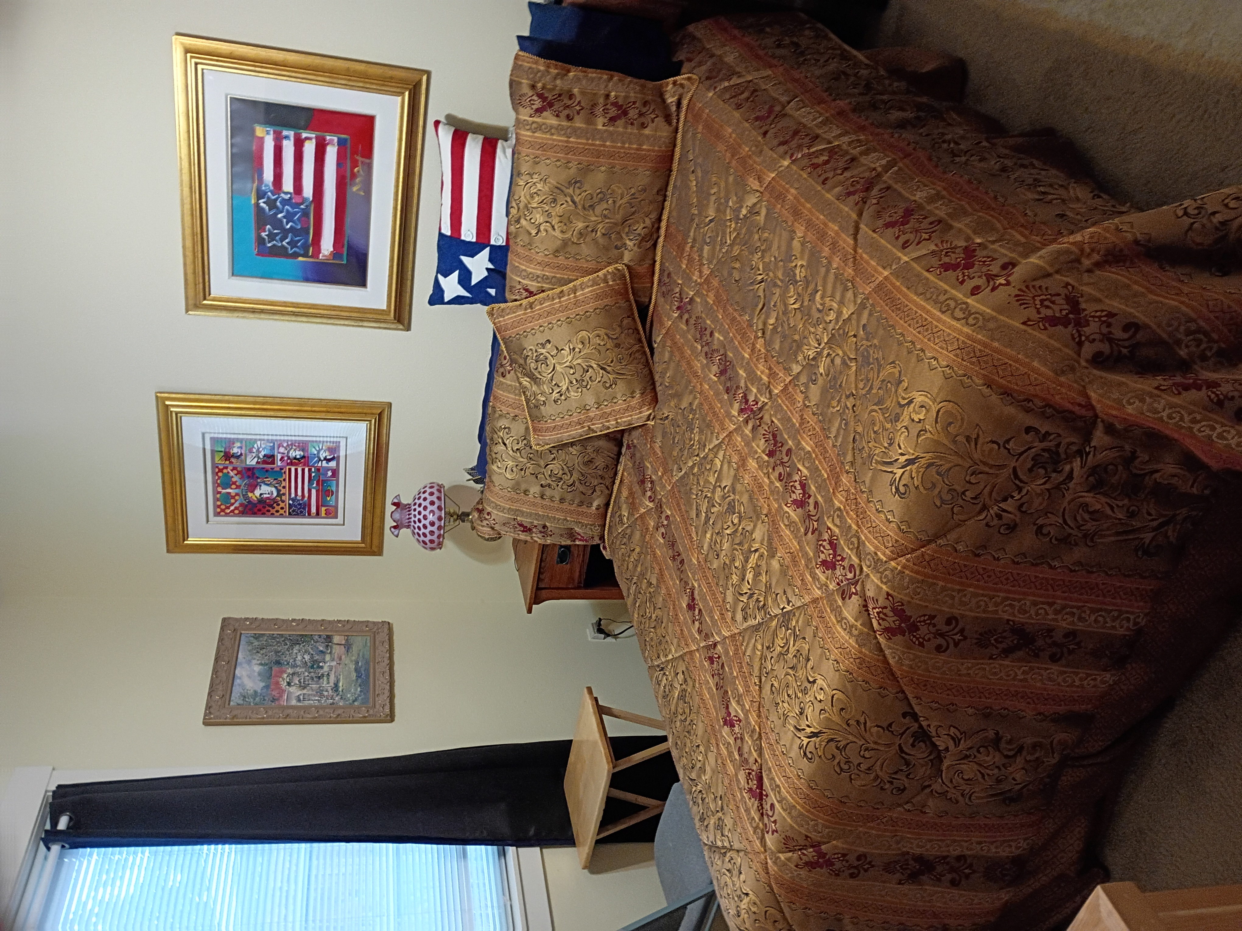 Quiet private room with darkening curtains for day sleepers.