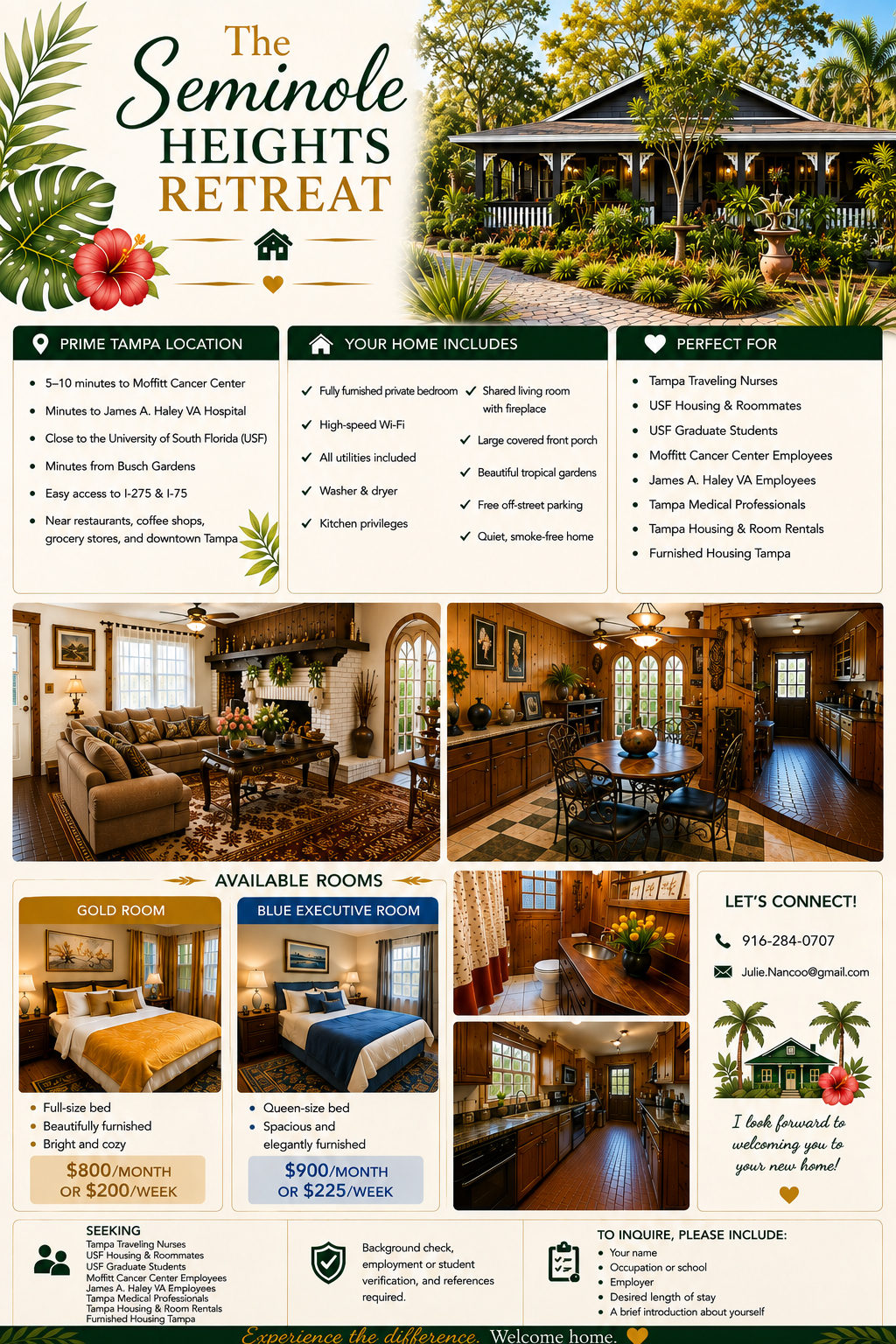 Beautiful Furnished Private Room in Tampa Ideal for Travel Nurses & Professionals - Photo 2