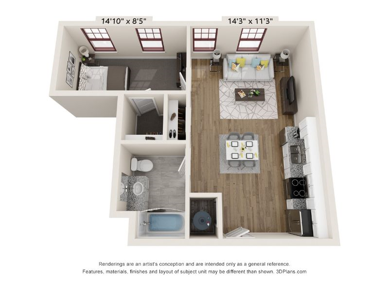 New, fully furnished 1b/1b, in the heart of the Short North Arts District near many hospitals! 310