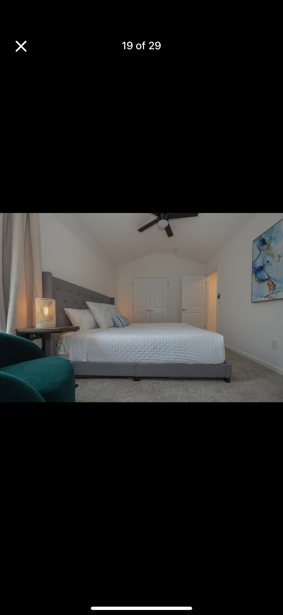 Bedroom in newly renovated home