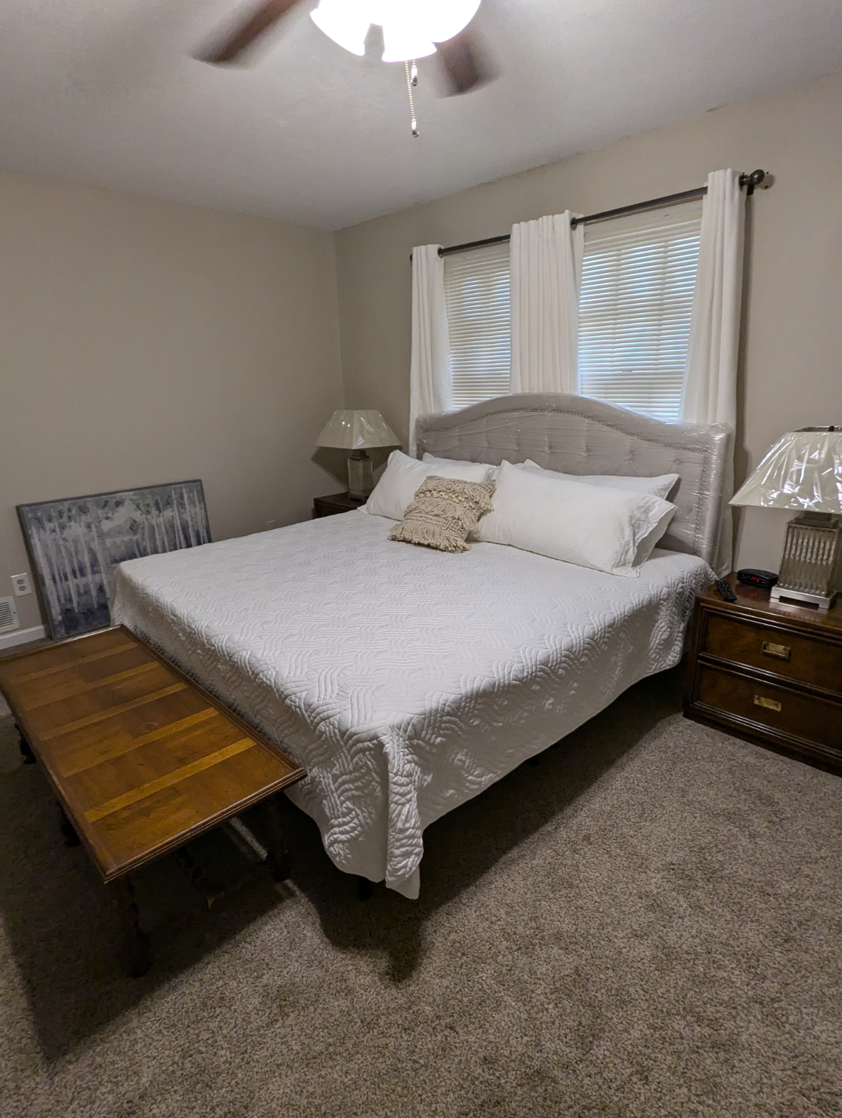 Comfortable Master Bedroom with Workspace