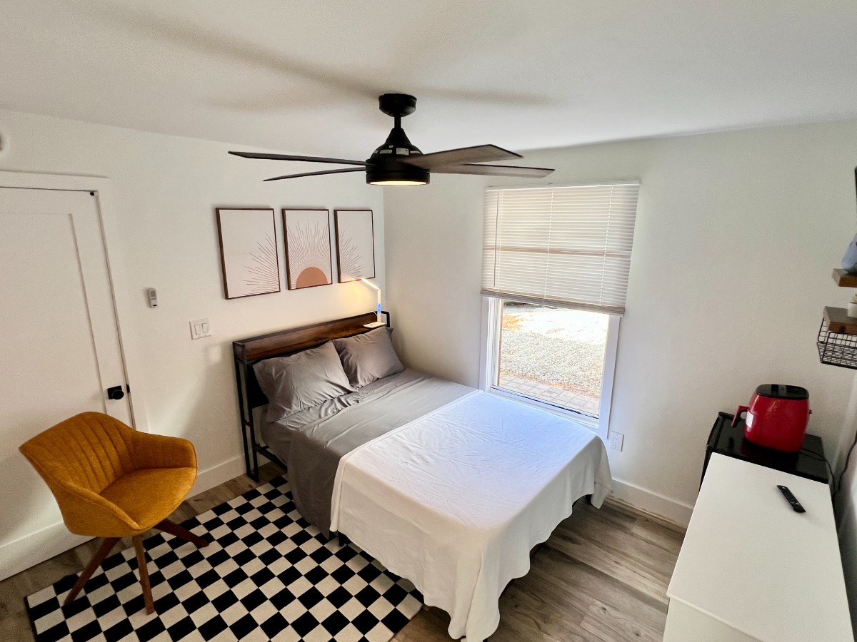 Room with Private Entry, Bathroom, and Kitchenette