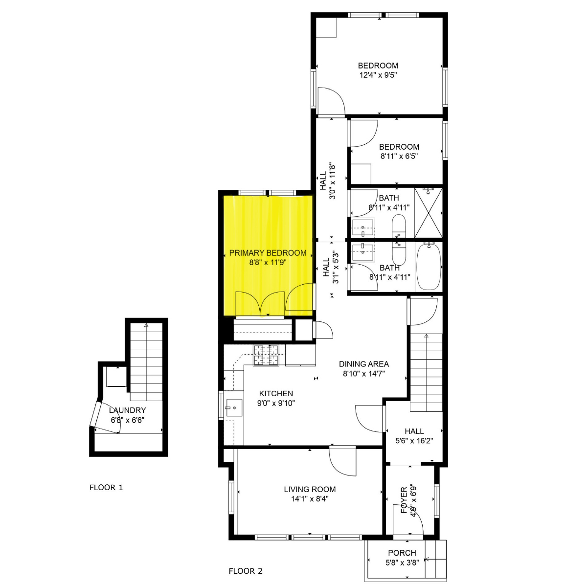 1A Private Bedroom Shared Bathroom 100 sqft Q bed