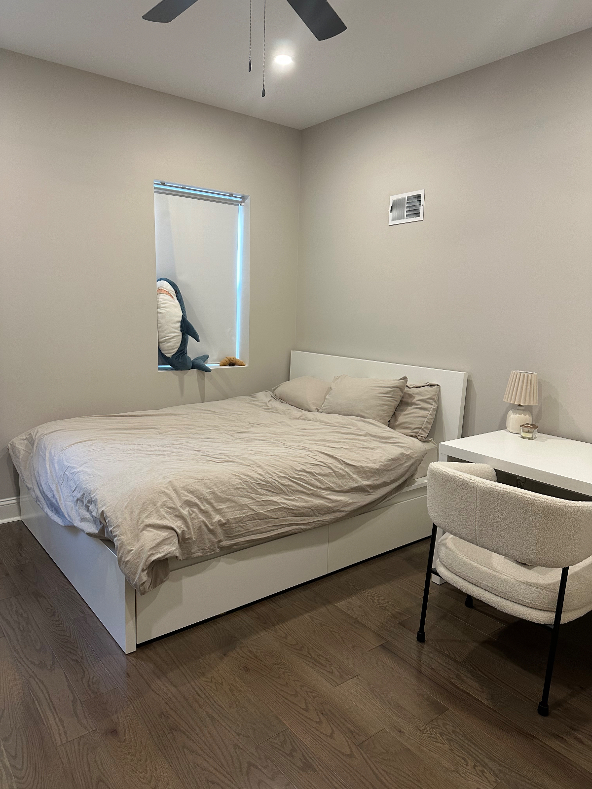 Master bedroom with walk-in bathroom